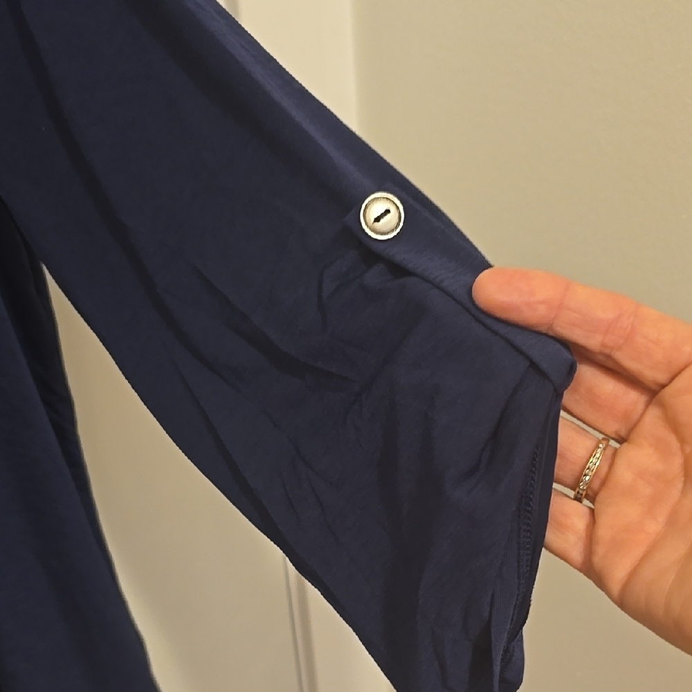 Navy Blue Women's Top - Picture 2 of 3